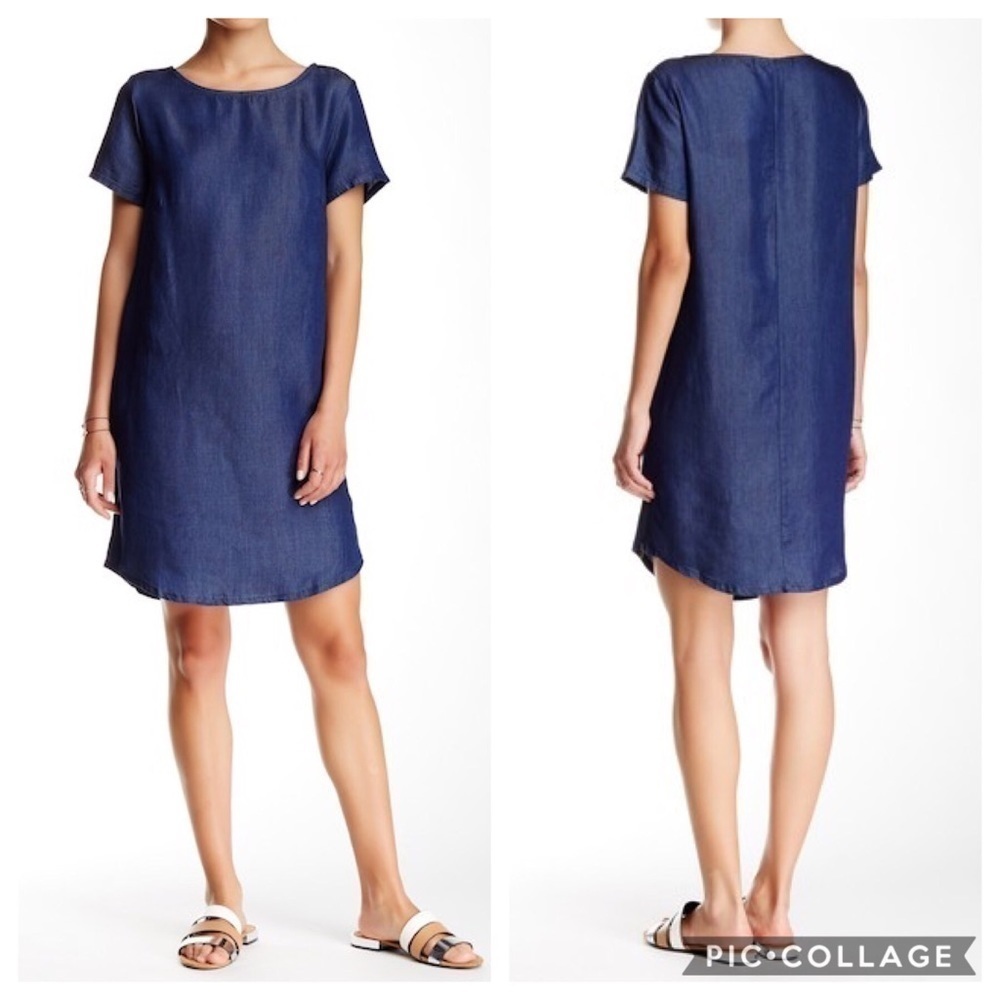 Fraiche by J Mini Dress Small Blue Denim Color